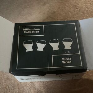 MultiColor Glass Ware Set, Vintage and in original box.